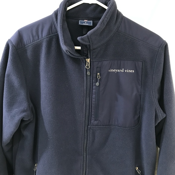 VINEYARD VINES 3/4 Zip Fleece in Navy Blue with Whale - Picture 3 of 8